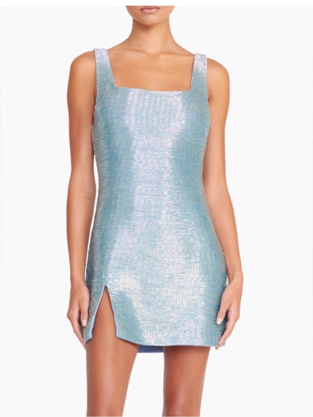 Staud Le Sable Blue Sequin Mini Dress - Worn Once